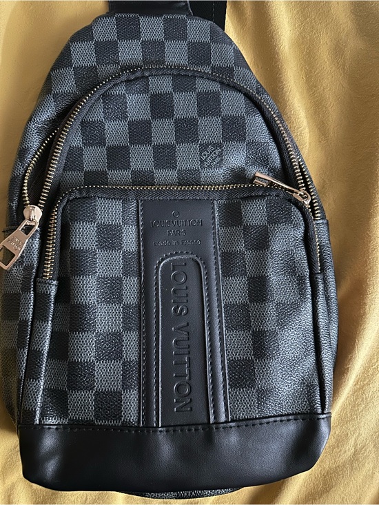Louis Vuitton Other - (Not a real ) Louis Vuitton Damier Graphite Checkered Black Crossbody Belt Bag